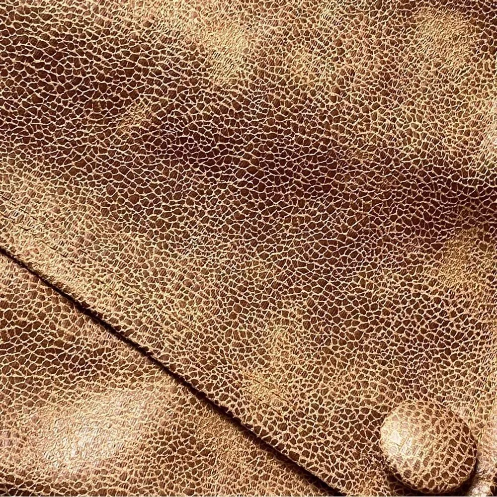 NWT Nordstrom Flattering Vegan Leather Sheath Dress + Slit in Camel Beige SZ S - Picture 11 of 15